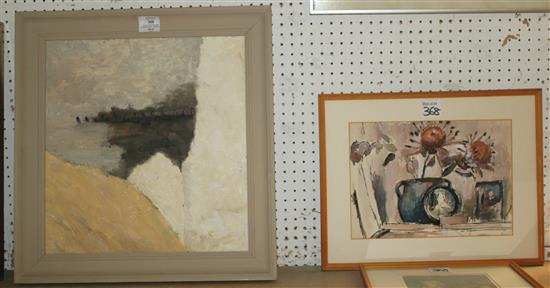 Collection of w.cols, etching & oil by various watercolour artists